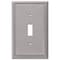 Amerelle Wall Plate, Number of Gangs: 1 Cast Metal, Brushed Nickel Finish, Gray 77TBN - alternate 2